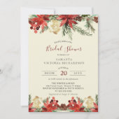 ウィンターウエディングクリスマスブライダルシャワー 招待状 (正面)