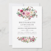 ウィンターウエディングブリデスメイドランチョンフローラ招待状 招待状 (正面)