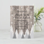ウィンターウエディング招待状ウッドフォレストツリー素朴 招待状 (スタンド正面)