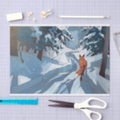 ウィンターウォークホームスノーイーローンキツネ 薄葉紙 (クラフト)