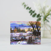 ウィンターウォークホームボーイ&ドッグ ポストカード (スタンド正面)