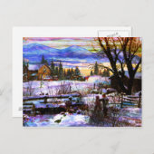 ウィンターウォークホームボーイ&ドッグ ポストカード (正面/裏面)