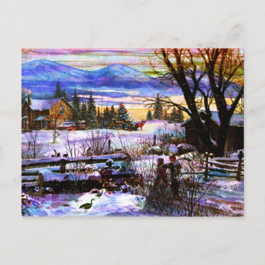 ウィンターウォークホームボーイ&ドッグ ポストカード (正面)