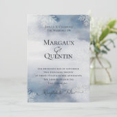 ウィンターウォーターカラーウォッシュ結婚式招待状 招待状 (スタンド正面)