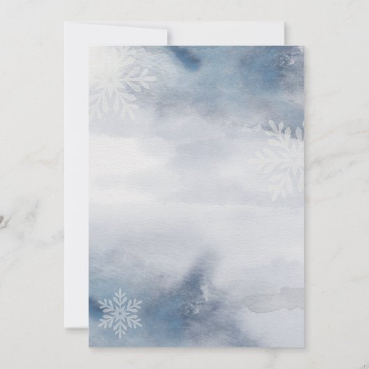 ウィンターウォーターカラーウォッシュ結婚式招待状 招待状 (裏面)