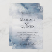 ウィンターウォーターカラーウォッシュ結婚式招待状 招待状 (正面/裏面)