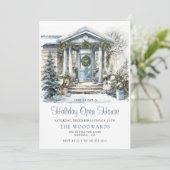 ウィンターウォーターカラークリスマスハウスホリデー 招待状 (スタンド正面)