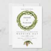 ウィンターウォーターカラーパインズ結婚式招待状 招待状 (正面)