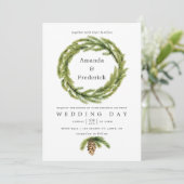 ウィンターウォーターカラーパインズ結婚式招待状 招待状 (スタンド正面)