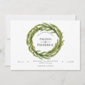 ウィンターウォーターカラーパイン結婚式招待状 招待状 (正面)