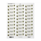 ウィンターウォーターカラーピネコーンホリデー差出人住所 ラベル (フルシート)