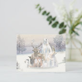 ウィンターウォーターカラーホリデークリーチャー ポストカード (スタンド正面)