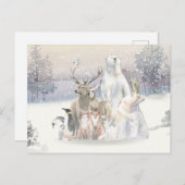 ウィンターウォーターカラーホリデークリーチャー ポストカード (正面/裏面)