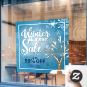 ウィンターウォーマーセール 50%オフ 雪の結晶 ビジネス ウィンドウサイン (カフェ窓)
