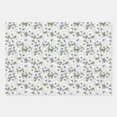 ウィンターウサギフローラ |中国の新年 ラッピングペーパーシート (正面3)