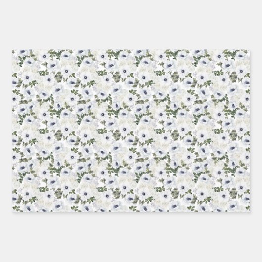 ウィンターウサギフローラ |中国の新年 ラッピングペーパーシート (正面3)