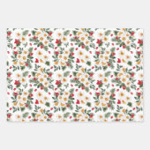 ウィンターウサギフローラ |中国の新年 ラッピングペーパーシート (正面2)