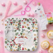 ウィンターウサギフローラ |誕生日パーティー ペーパープレート (パーティー)