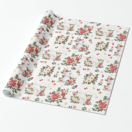 ウィンターウサギフローラ |誕生日パーティー ラッピングペーパー