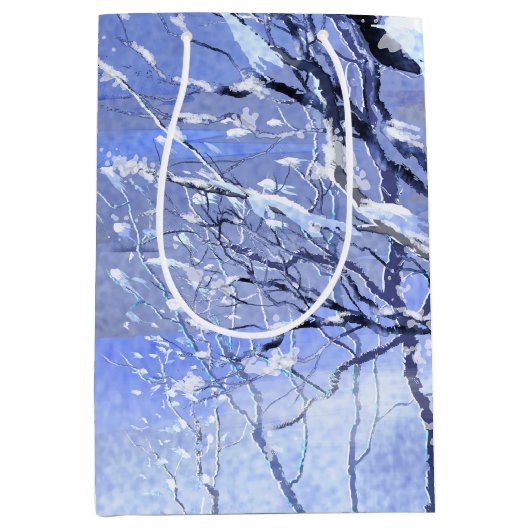 ウィンターウッズウォーター絵を描カラー抱き枕 ミディアムペーパーバッグ (正面)