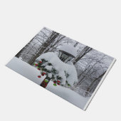 ウィンターウッズスノーランプポストホリデークリスマス ドアマット (アングル)