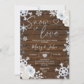 ウィンターウッドスノーインラブスノーフレークブライダルシャワー 招待状 (正面)