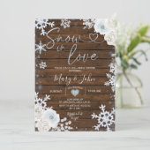 ウィンターウッドスノーインラブスノーフレークブライダルシャワー 招待状 (スタンド正面)