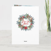 ウィンターウッドランズキツネブルーモダンスノーウォーターカラー シーズンカード (裏面)