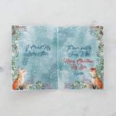 ウィンターウッドランズキツネブルーモダンスノーウォーターカラー シーズンカード (内部)