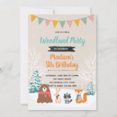 ウィンターウッドランドの誕生日パーティーの招待状 招待状 (正面)