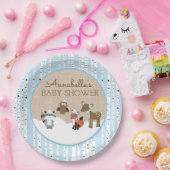 ウィンターウッドランドアニマルズプレート |青 ペーパープレート (パーティー)