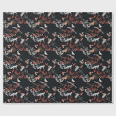 ウィンターウッドランドアニマルズホリデークリスマス ラッピングペーパー (フラット)