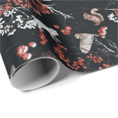 ウィンターウッドランドアニマルズホリデークリスマス ラッピングペーパー (ロールコーナー)