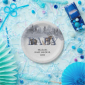 ウィンターウッドランドアニマルズホリデーベアームース ペーパープレート (パーティー)