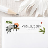 ウィンターウッドランドアライグマ |差出人住所ラベル ラベル (インサイチュ)