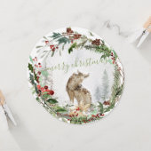 ウィンターウッドランドウルフリースオーナメントカード カード (正面/裏面インサイチュ)