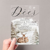 ウィンターウッドランドオーディアテーマ男の赤ちゃんシャワー アクリル招待状 (インサイチュ (ポータブル))