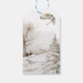 ウィンターウッドランドオーディアテーマ男の赤ちゃんシャワー ギフトタグ (裏面)