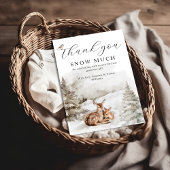 ウィンターウッドランドオーディアテーマ男の赤ちゃんシャワー サンキューカード