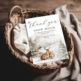 ウィンターウッドランドオーディアテーマ男の赤ちゃんシャワー サンキューカード