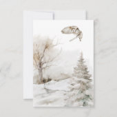 ウィンターウッドランドオーディアテーマ男の赤ちゃんシャワー サンキューカード (裏面)