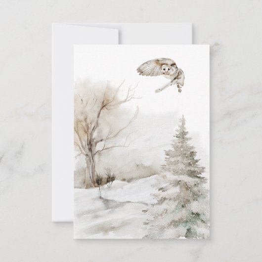 ウィンターウッドランドオーディアテーマ男の赤ちゃんシャワー サンキューカード (裏面)