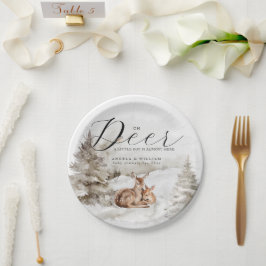 ウィンターウッドランドオーディアテーマ男の赤ちゃんシャワー ペーパープレート