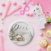 ウィンターウッドランドオーディアテーマ男の赤ちゃんシャワー ペーパープレート (パーティー)