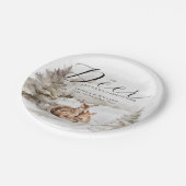 ウィンターウッドランドオーディアテーマ男の赤ちゃんシャワー ペーパープレート (アングル)