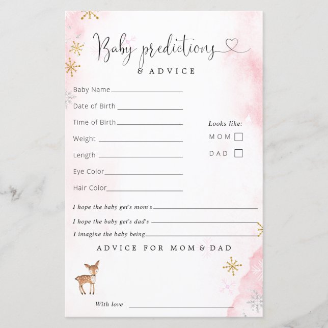 ウィンターウッドランドガールシャワー予測アドバイス (正面)