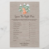 ウィンターウッドランドキツネは正しい価格ゲームを推測 チラシ (正面)