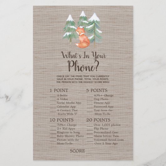 ウィンターウッドランドキツネは正しい価格ゲームを推測 チラシ (裏面)