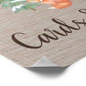 ウィンターウッドランドキツネカードとギフトサイン ポスター (角)