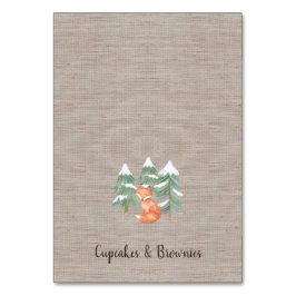 ウィンターウッドランドキツネビュッフェフードラベル テーブルナンバー